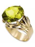 Ring Vintage Schmuck Yellow Peridot 8K Gelbgold vrc029x-yp Art Deco Russischer Art-Déco-Schmuck, UdSSR-Stil